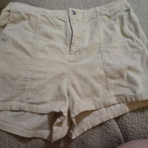 Cream Corduroy Shorts